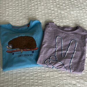 Kids Long Sleeve Shirts Boden and Gymboree Hedgehog Blue Purple Peace Sign
